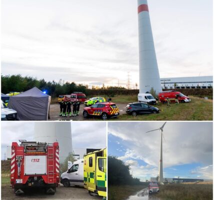 Hoe de Belgische brandweer een werknemer na bijna vijf uur boven uit een windturbine kon bevrijden: ‘Elke beweging kon fataal zijn’