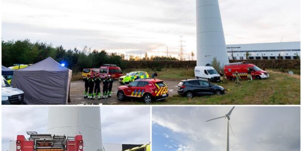 Hoe de Belgische brandweer een werknemer na bijna vijf uur boven uit een windturbine kon bevrijden: ‘Elke beweging kon fataal zijn’