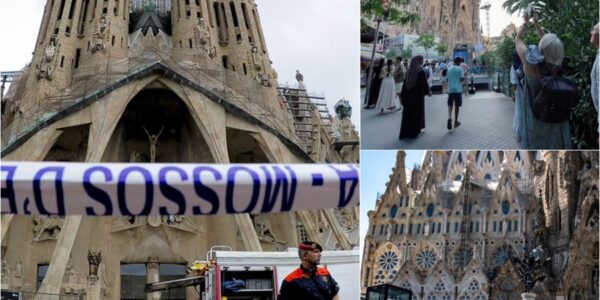Klimaatprotest maar verfvandalisme op de Sagrada Familia-kerk in Barcelona
