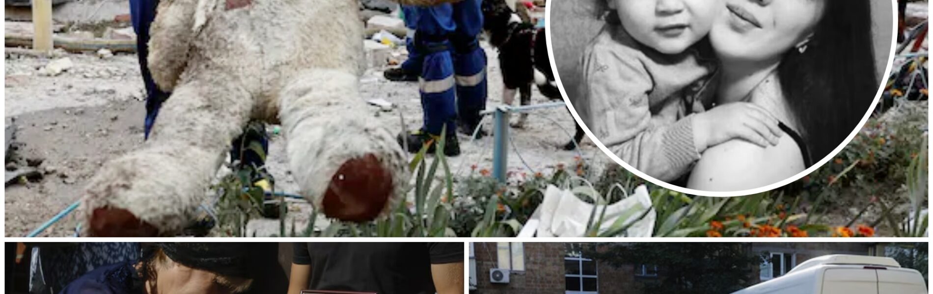 Angelyna (2) sliep in de armen van haar grote teddybeer toen raket insloeg