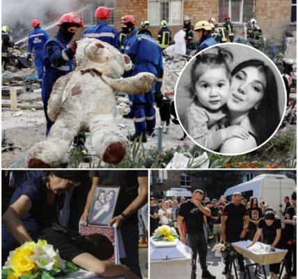 Angelyna (2) sliep in de armen van haar grote teddybeer toen raket insloeg