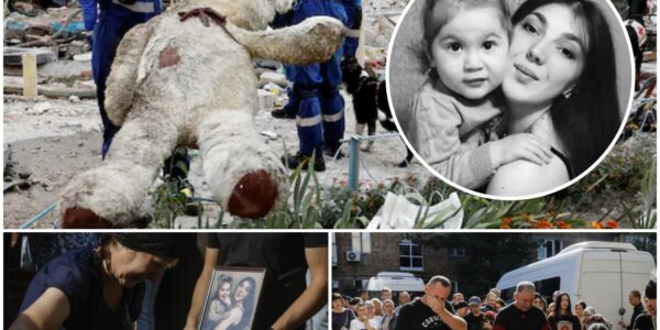 Angelyna (2) sliep in de armen van haar grote teddybeer toen raket insloeg