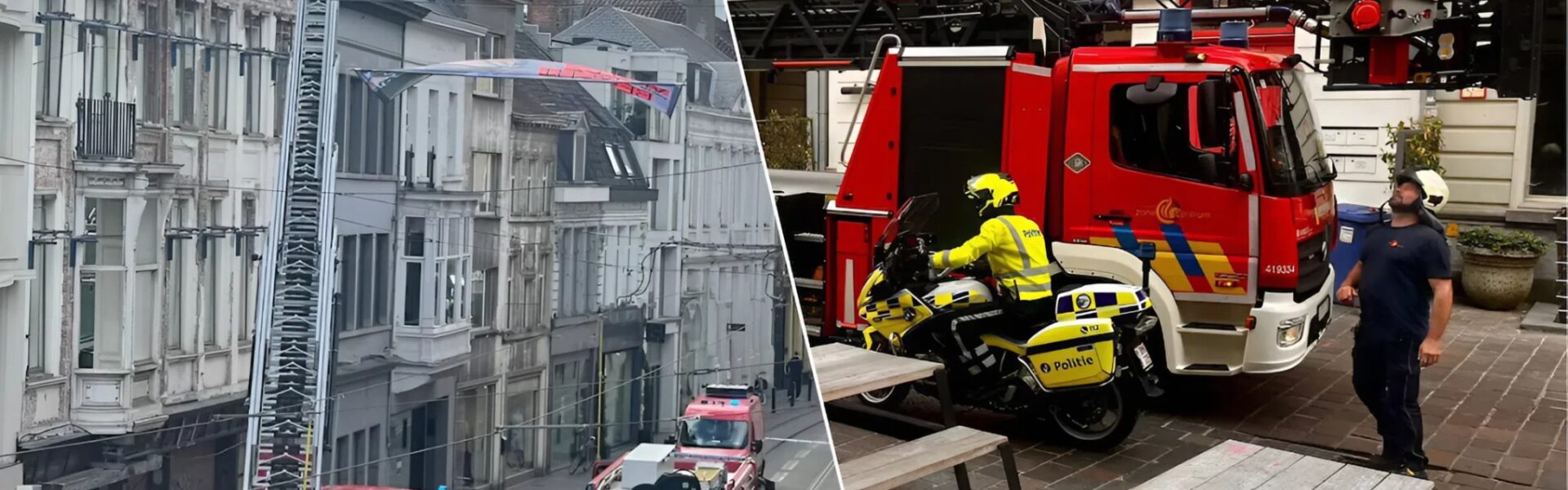 KIJK: Eerste stormschade in Gent – dakgoot komt los, brandweer grijpt snel in