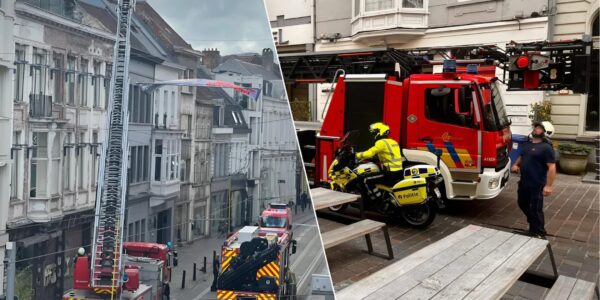KIJK: Eerste stormschade in Gent – dakgoot komt los, brandweer grijpt snel in