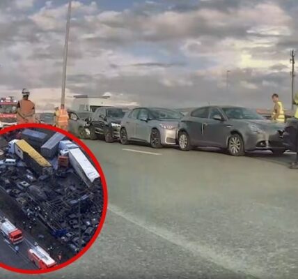 Twee kettingbotsingen met in totaal 10 voertuigen op E17 in Deinze en Nazareth: mogelijk veroorzaakt door blikseminslag