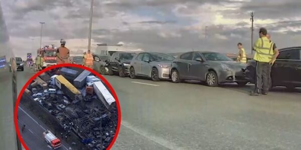 Twee kettingbotsingen met in totaal 10 voertuigen op E17 in Deinze en Nazareth: mogelijk veroorzaakt door blikseminslag