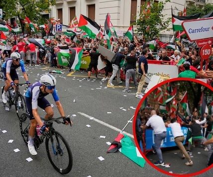 “Zet ze uit de race”: pro-Palestijnse demonstranten keren zich voor rit 12 tegen Israel-Premier Tech, etappe is van start gegaan