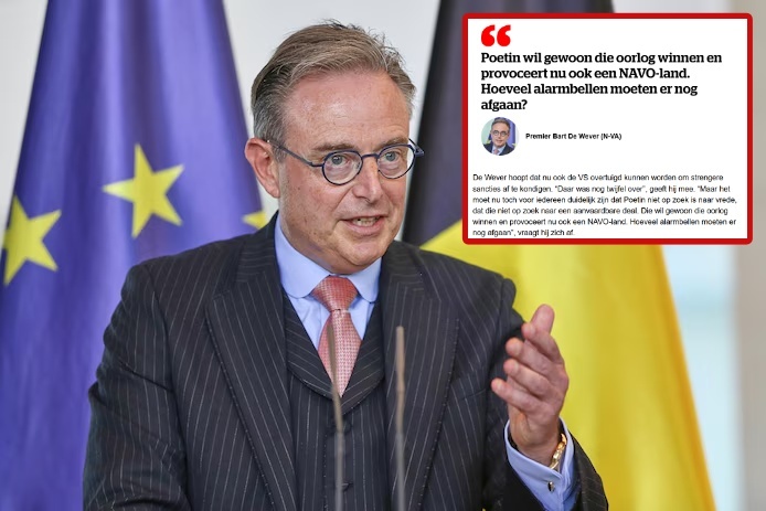 "We moeten Poetin verlammen met de zwaarst mogelijke sancties", zei Bart De Wever over de Russische drones in de lucht boven Polen.