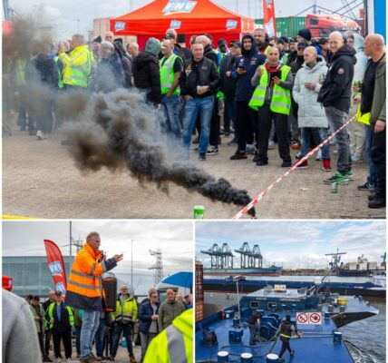 Schepen kunnen geen kant op door staking sjorders in haven, FNV eist hogere lonen