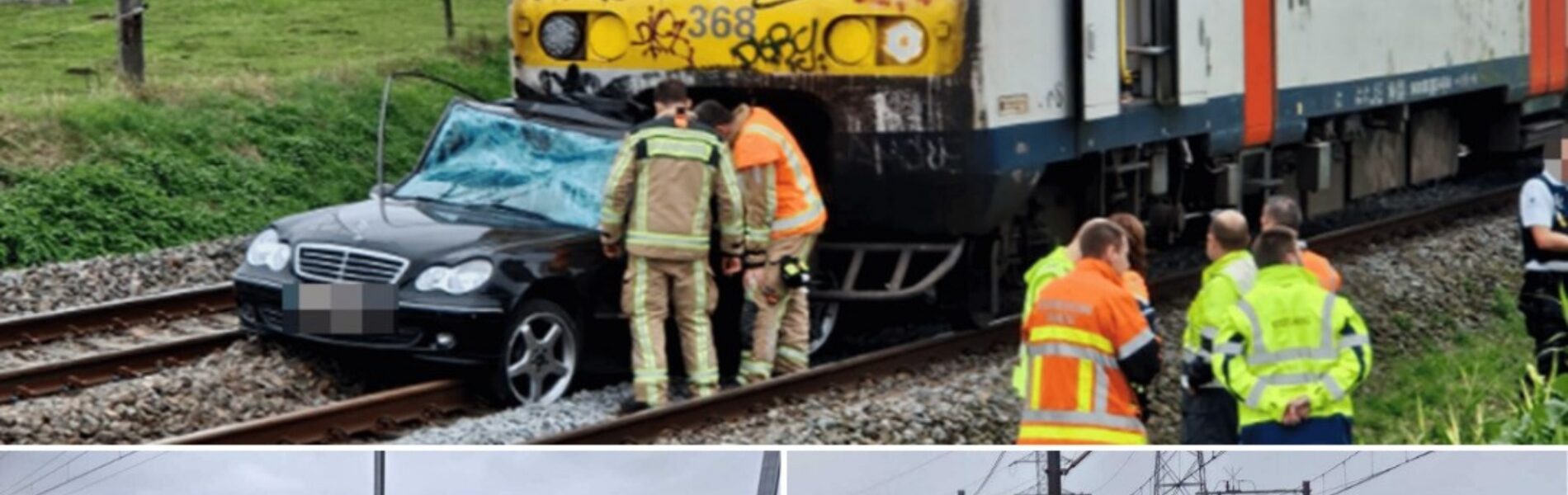 Ernstig ongeval: Auto aangereden en meegesleurd door aanstormende trein in Pittem.