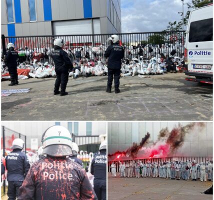 Chaos in Charleroi: 400 actievoerders dringen fabriek ArcelorMittal binnen – tientallen arrestaties in Berchem