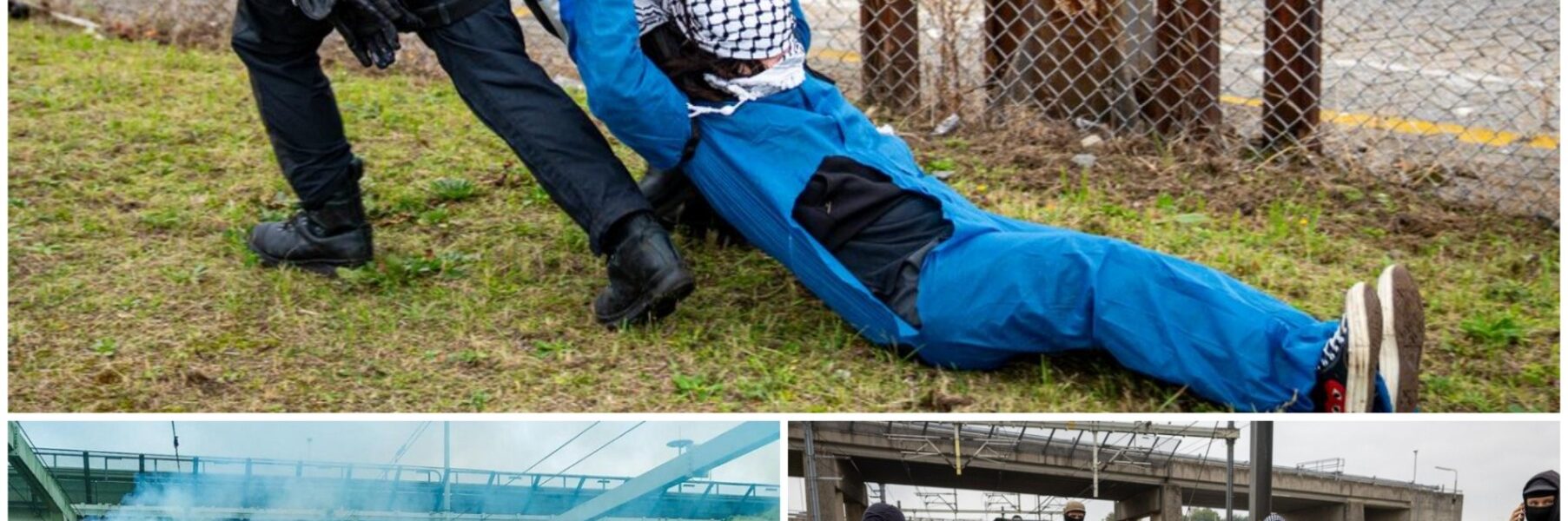 Actievoerders blokkeren havenspoorlijn: eerste aanhoudingen verricht