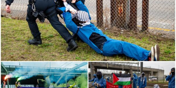 Actievoerders blokkeren havenspoorlijn: eerste aanhoudingen verricht