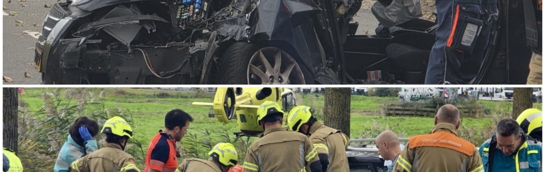 “Harde klap op de Rijksweg – Auto vouwt zich om boom in Moordrecht, bestuurder vecht voor zijn leven”