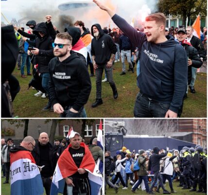 Asielzoekers, Halsema en Timmermans moeten het ontgelden tijdens protest tegen immigratie in Amsterdam: ’We zijn er klaar mee’