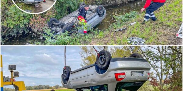 Wahnsinn auf der B9! Fahrer flieht vor Polizei – uberschlägt sich spektakulär und landet kopfuber im Wassergraben!