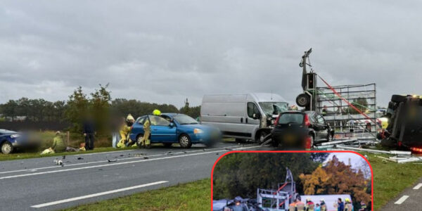 Drama op de N348: vijf voertuigen in vlammen na horrorcrash – meerdere zwaargewonden!