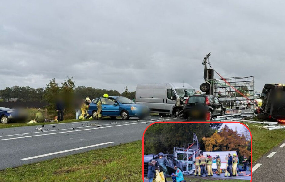 Drama op de N348: vijf voertuigen in vlammen na horrorcrash – meerdere zwaargewonden!
