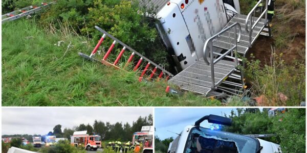 Schwerer Busunfall auf der A2 – 18 Verletzte bei Peine