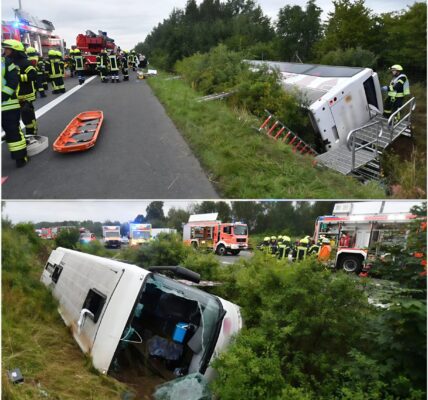 Schwerer Verkehrsunfall mit einem Reisebus auf der A2: 18 Verletzte!