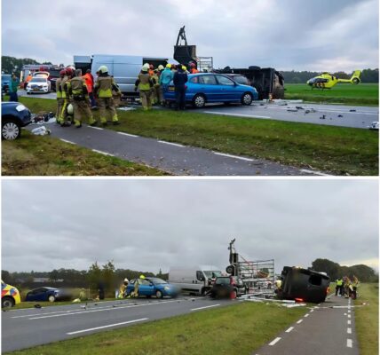 Zware kettingbotsing op N348 bij Wesepe