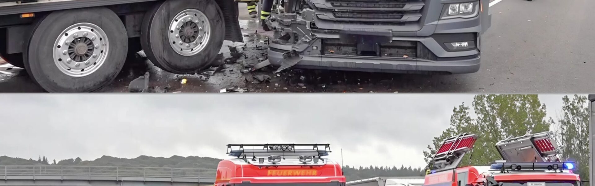 Schwerer Unfall auf der A7: 400 Liter Diesel ausgelaufen – Chaos durch weiteren Zusammenstoß 👇
