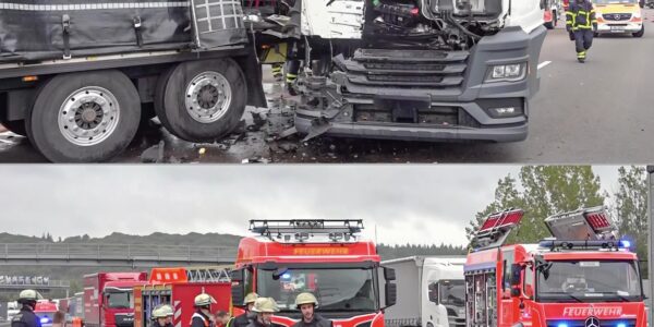 Schwerer Unfall auf der A7: 400 Liter Diesel ausgelaufen – Chaos durch weiteren Zusammenstoß 👇