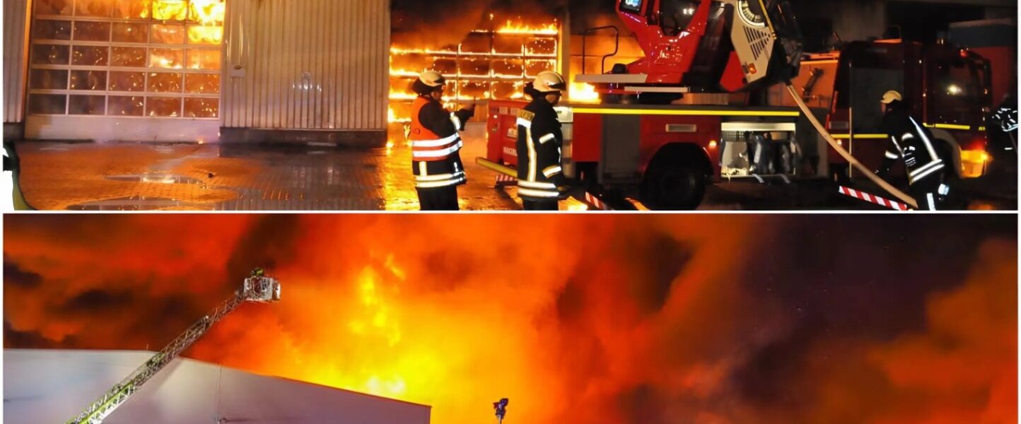 🚨 Großbrand in Sinsheim-Weiler: Zwei Lagerhallen zerstört – Wohngebäude schwer betroffen