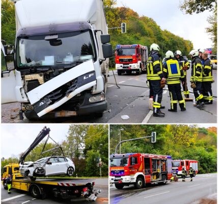 Schwerer Verkehrsunfall in Sprockhövel: Lastwagen kollidiert mit Elektrofahrzeug – Zwei Verletzte