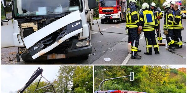 Schwerer Verkehrsunfall in Sprockhövel: Lastwagen kollidiert mit Elektrofahrzeug – Zwei Verletzte