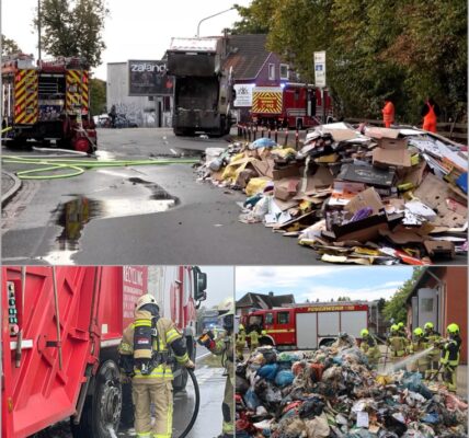 Müllwagen-Brand in Gieboldehausen: Mitarbeiter reagieren schnell und kippen brennenden Müll auf die Straße, um Schlimmeres zu verhindern 👇