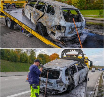 Auto in Flammen auf der A6 bei Heilbronn – Familie kann sich in letzter Sekunde retten