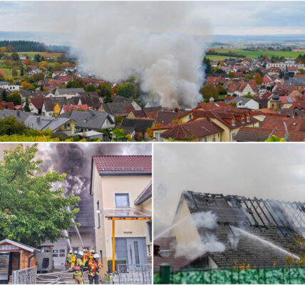 Feuerinferno in Sinsheim-Weiler: Zwei Scheunen in Flammen – Feuerwehr verhindert Katastrophe in letzter Minute