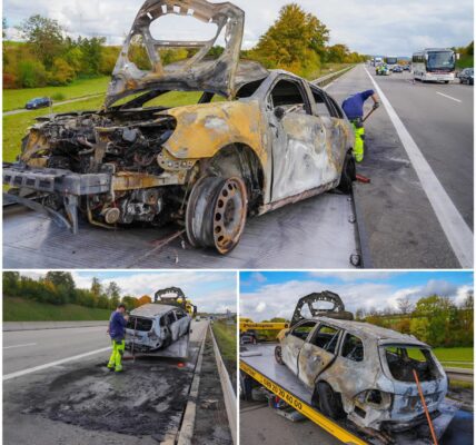 A6 bei Heilbronn: VW gerät in Flammen – Familie kann sich in letzter Sekunde retten