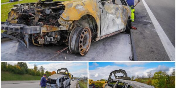 A6 bei Heilbronn: VW gerät in Flammen – Familie kann sich in letzter Sekunde retten