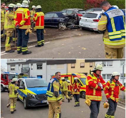 Vijf geparkeerde auto’s vernield bij zwaar ongeluk in Stutensee-Blankenloch