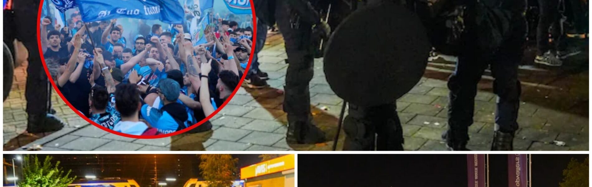 TITEL: Massale arrestatie in Eindhoven: 180 Napoli-fans opgepakt aan de Fuutlaan vlak voor Champions League-duel met PSV