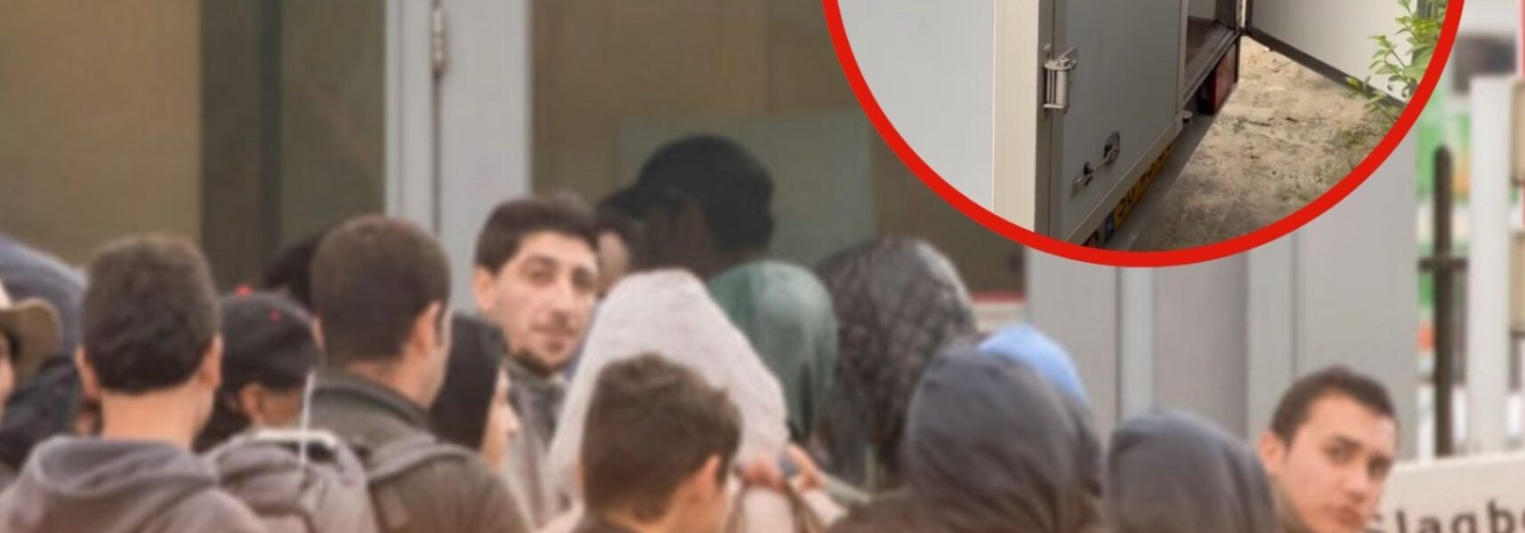 Schokkende beelden uit Ter Apel: Asielzoekers breken aanhanger open voor ‘overnachting’