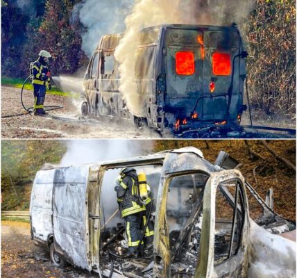 Schock auf Wanderparkplatz! Tochter entkommt nur knapp Flammeninferno im brennenden Wohnmobil – Eltern kehren entsetzt zurück 😱🔥