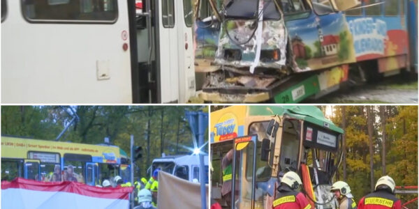 Frontalcrash bei Berlin: Straßenbahnen stoßen heftig zusammen – Fahrerin uber eine Stunde eingeklemmt, mehrere Verletzte