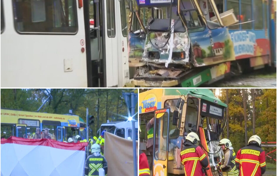 Frontalcrash bei Berlin: Straßenbahnen stoßen heftig zusammen – Fahrerin uber eine Stunde eingeklemmt, mehrere Verletzte