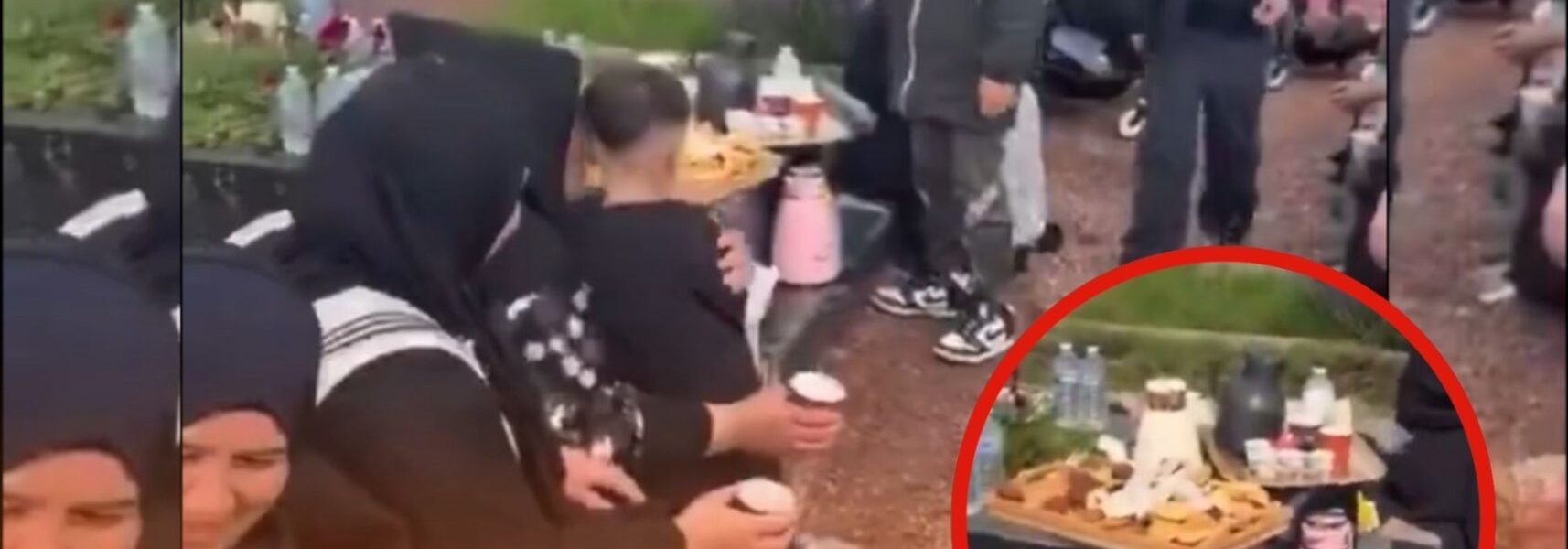 Video van etende groep op begraafplaats ontketent nationale verontwaardiging: ‘Onheilig en respectloos!’