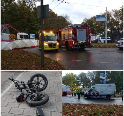 Fatbiker zwaargewond bij ongeval in Velp – vrachtwagen tilt auto op voor reddingsactie