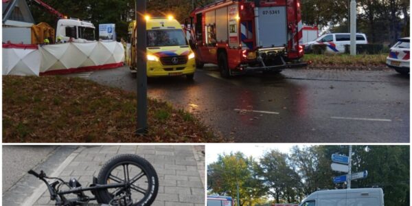Fatbiker zwaargewond bij ongeval in Velp – vrachtwagen tilt auto op voor reddingsactie