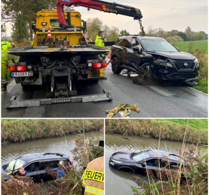 Auto stürzt in Wassergraben bei Neugarmssiel