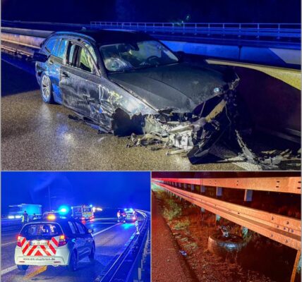 BMW verliert Kontrolle auf regennasser Autobahn – Rad fliegt 200 Meter weit, empörender Auslöser zwingt Polizei zu Sofort-Ermittlungen‼️👇