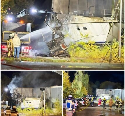🔥🚢 Flammen-Inferno in Reinfeld: 30-Meter-Yacht geht in Flammen auf – Großeinsatz bis in die Nacht! 🚒🔥