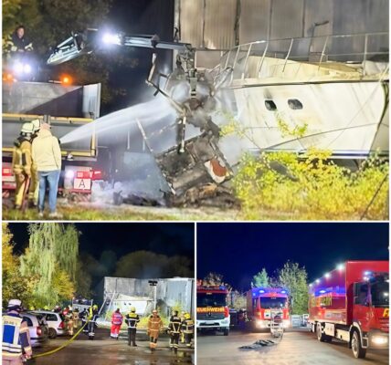 30-meterjacht in lichterlaaie: brand dreigt over te slaan op loods – grootschalige inzet in Reinfeld 🚢🔥