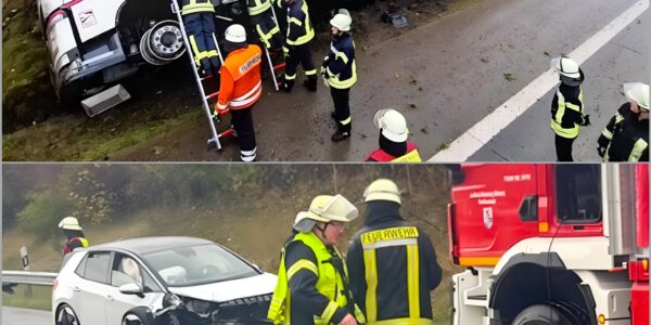 Lkw kippt na botsing met elektrische auto op A1 — drie zwaargewonden en een verstikkende waarheid die nu boven tafel komt