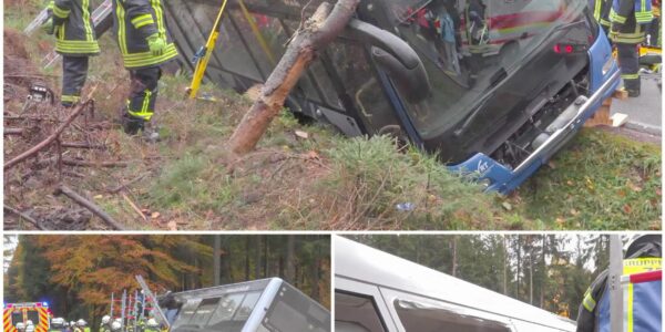 Dramatischer Schulbus-Unfall bei Mandern: 49 Kinder entkommen nur knapp einer Katastrophe